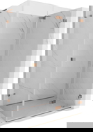 Mexen Lunar-F L faltbare Duschkabine rechts 90 x 80 cm, transparent, Roségold - 836L-090-080-60-00-P