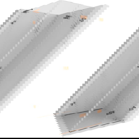 Mexen Lunar-F L πτυσσόμενη καμπίνα ντους δεξιά 90 x 90 cm, διαφανής, ροζ χρυσό