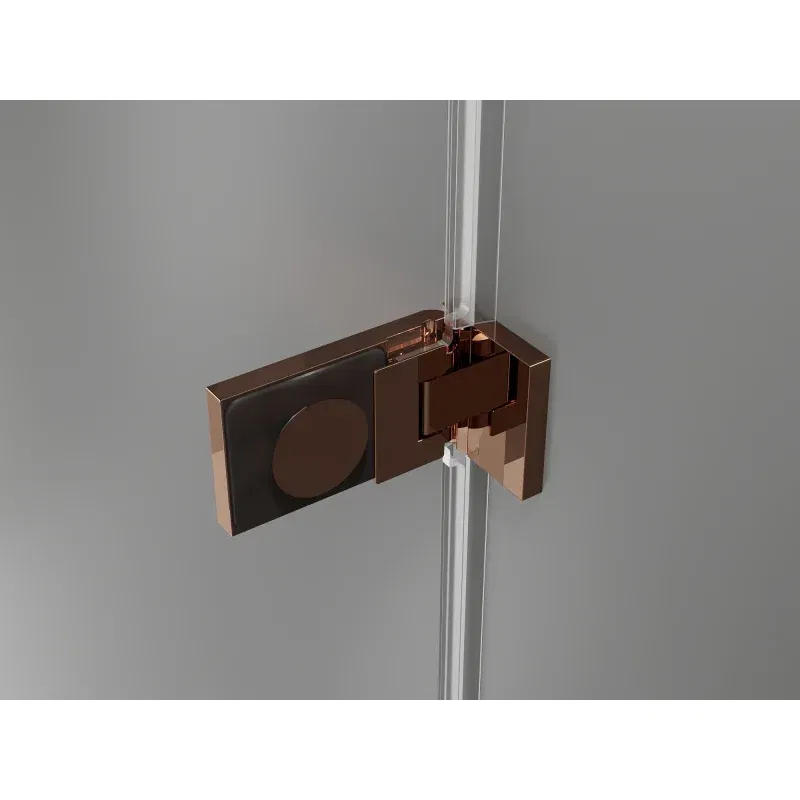 Mexen Lunar-F L cabine de douche pliante droite 95 x 90 cm, transparent, or rose - 836L-095-090-60-00-P