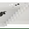 Mexen Elix granieten spoelbak 1-kamer 600 x 500 mm, wit, zwarte sifon - 6525601005-20-B