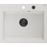 Mexen Elix graniidist köögivalamu 1 kambriga 600 x 500 mm, valge, must sifoon - 6525601005-20-B
