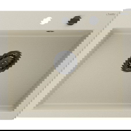 Mexen Elix granitizlietne 1 kameru 600 x 500 mm, bēšs, sifons melns - 6525601005-69-B