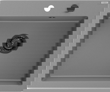 Mexen Elix graniittinen 1-altainen pesuallas 600 x 500 mm, harmaa, musta vesilukko - 6525601005-71-B