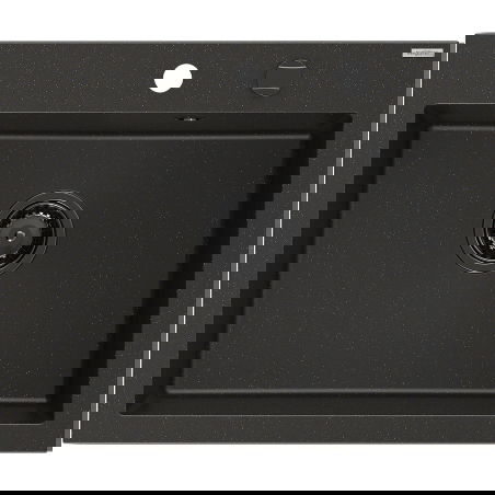 Mexen Elix granitais izlietne ar 1 nodalījumu 600 x 500 mm, melna/zelta metālisks, sifons melns - 6525601005-75-B