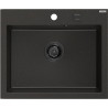 Mexen Elix zlewozmywak granitowy 1-komorowy 600 x 500 mm, czarny/złoty metalik, syfon czarny - 6525601005-75-B