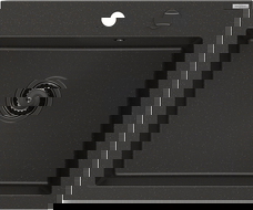 Mexen Elix granieten gootsteen 1-komorige 600 x 500 mm, zwart/goud metallic, zwarte sifon - 6525601005-75-B