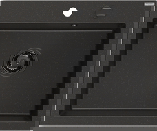 Mexen Elix Granit-Spullstee 1-Kummer 600 x 500 mm, schwaarz/gëllene Metallik, schwaarze Siphon - 6525601005-75-B