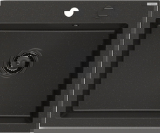 Mexen Elix lava-loiça de granito 1-cuba 600 x 500 mm, preto/dourado metalizado, sifão preto - 6525601005-75-B