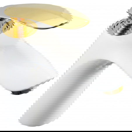 Mexen Lily grifo de lavabo, blanco/dorado - 73600-25