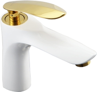 Mexen Lily washbasin faucet, white/gold - 73600-25