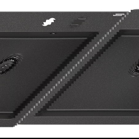 Mexen Elix granit izlietne ar vienu nodalījumu 600 x 500 mm, melna ar punktiem, melns sifons - 6525601005-76-B