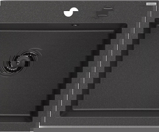 Mexen Elix Granitspüle 1-becken 600 x 500 mm, schwarz gesprenkelt, schwarze Siphon - 6525601005-76-B