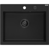 Mexen Elix ühekaupaline graniidist valamu 600 x 500 mm, must, must sifoon - 6525601005-77-B