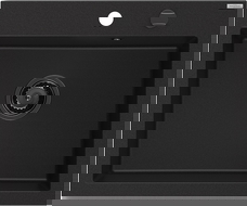 Mexen Elix Granitspüle 1-Becken 600 x 500 mm, schwarz, Siphon schwarz - 6525601005-77-B