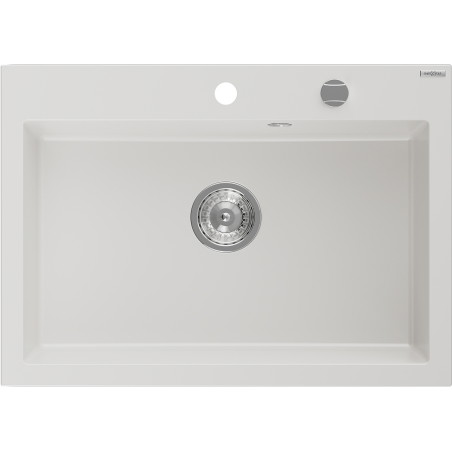 Mexen Elix graniidist valamu 1-kausiline 700 x 500 mm, valge, kroom sifoon - 6526701005-20