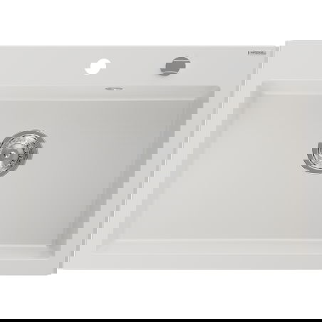 Mexen Elix granitizlietne mazgājamā izlietne 1 nodalījums 700 x 500 mm, balta, hroma sifons - 6526701005-20