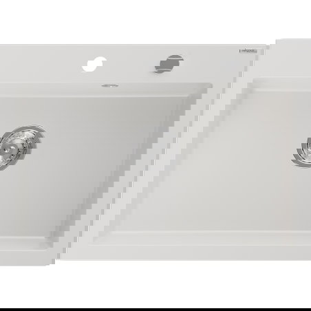 Mexen Elix νεροχύτης γρανίτη 1-διαμερίσματος 700 x 500 mm, λευκός, σιφόνι χρώμιο