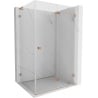 Mexen Lunar-F L Faltdusche rechts 80 x 70 cm, transparent, gebürstetes Kupfer - 836L-080-070-65-00-P