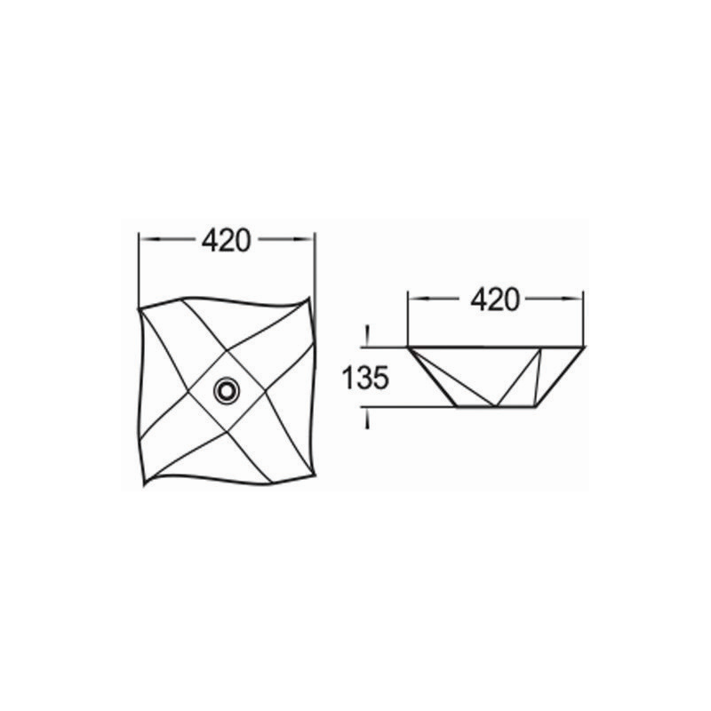 Mexen Elvira bänkmonterad tvättställ 42 x 42 cm, vit - 21894200