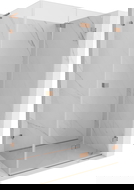 Mexen Lunar-F L Faltdusche rechts 90 x 70 cm, transparent, gebürstetes Kupfer - 836L-090-070-65-00-P