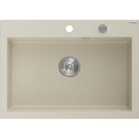 Mexen Elix Granitspüle 1-Becken 700 x 500 mm, beige, Chrom-Siphon - 6526701005-69