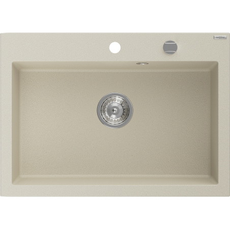 Mexen Elix ühekambriline graniidist köögivalamu 700 x 500 mm, beež, kroom sifoon - 6526701005-69