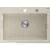 Mexen Elix Granitspüle 1-Becken 700 x 500 mm, beige, Chrom-Siphon - 6526701005-69