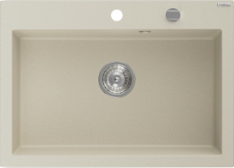 Mexen Elix granitni sudoper s jednom komorom 700 x 500 mm, bež, kromirani sifon - 6526701005-69