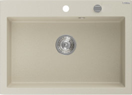 Mexen Elix ühekambriline graniidist köögivalamu 700 x 500 mm, beež, kroom sifoon - 6526701005-69