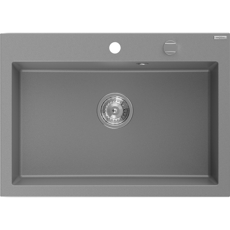 Mexen Elix graniitköögivalamu 1-kausiline 700 x 500 mm, hall, kroom sifoon - 6526701005-71