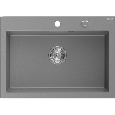 Mexen Elix graniitköögivalamu 1-kausiline 700 x 500 mm, hall, kroom sifoon - 6526701005-71