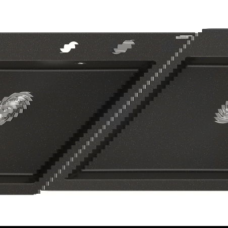 Mexen Elix évier en granit 1 bac 700 x 500 mm, noir/doré métallique, siphon chromé - 6526701005-75