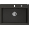 Mexen Elix granitische spoelbak 1-komerig 700 x 500 mm, zwart/goud metallic, chroom sifon - 6526701005-75