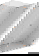 Mexen Lunar-F L cabina de ducha plegable derecha 85 x 80 cm, transparente, cobre cepillado - 836L-085-080-65-00-P