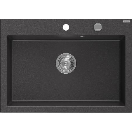 Mexen Elix Graniidist Ühe Kambriga Köögivalamu 700 x 500 mm, Must Täpiline, Kroom Sifoon - 6526701005-76
