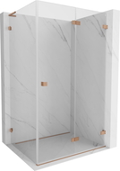 Mexen Lunar-F L zložljiva tuš kabina desna 90 x 80 cm, prozorna, brušeni baker - 836L-090-080-65-00-P