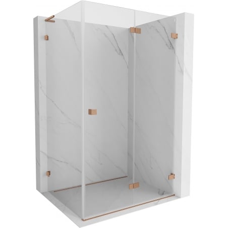 Mexen Lunar-F L cabine de douche pliante droite 95 x 80 cm, transparent, cuivre brossé - 836L-095-080-65-00-P