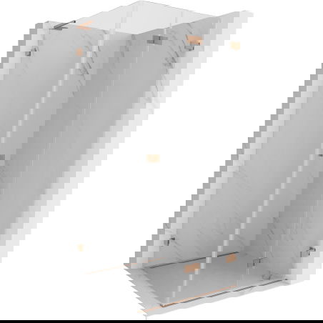 Mexen Lunar-F L πτυσσόμενη καμπίνα ντους δεξιά 90 x 90 cm, διάφανα, βουρτσισμένο