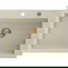 Mexen Elix granieten gootsteen 1-kamer 700 x 500 mm, beige, gouden sifon - 6526701005-69-G