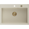 Mexen Elix granitni sudoper s 1 komorom 700 x 500 mm, bež, zlatni sifon - 6526701005-69-G