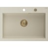 Mexen Elix Granitspüle 1-beckig 700 x 500 mm, beige, goldener Siphon - 6526701005-69-G