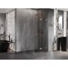 Mexen Lunar-F L folding shower cabin right 100 x 100 cm, transparent, brushed copper - 836L-100-100-65-00-P