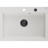 Mexen Elix évier en granit 1 bac 700 x 500 mm, blanc, siphon noir - 6526701005-20-B