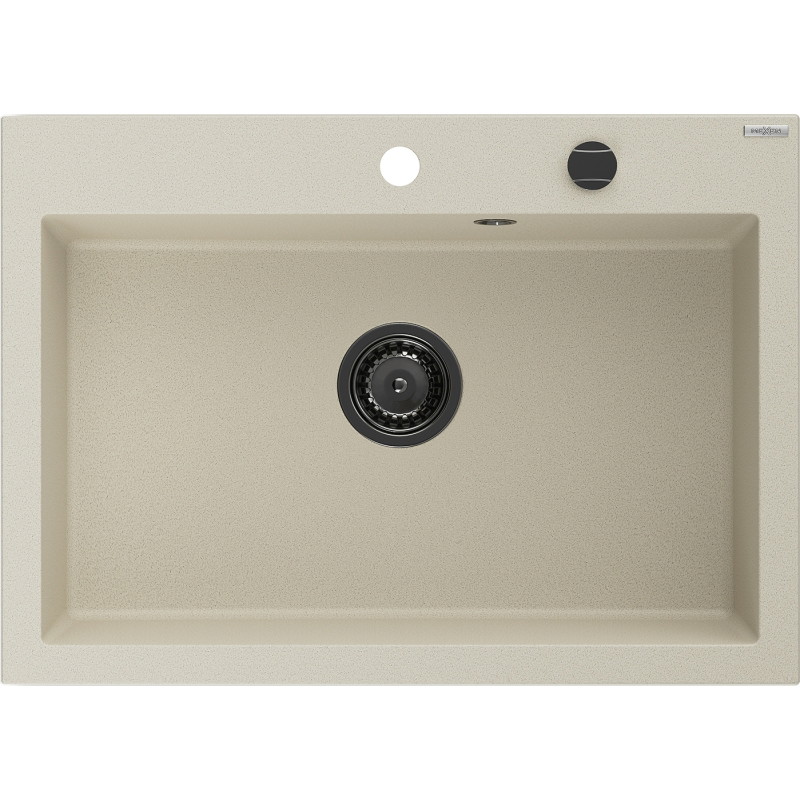 Mexen Elix graniidist 1-kauseline valamu 700 x 500 mm, beež, must sifoon - 6526701005-69-B