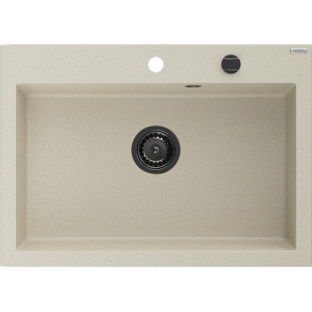 Mexen Elix graniidist 1-kauseline valamu 700 x 500 mm, beež, must sifoon - 6526701005-69-B