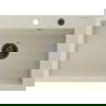 Mexen Elix granieten spoelbak 1-kommer 700 x 500 mm, beige, zwarte sifon - 6526701005-69-B