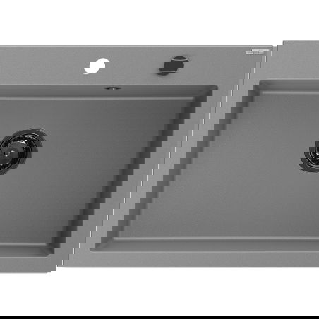 Mexen Elix lava-louça de granito 1-bacia 700 x 500 mm, cinza, sifão preto - 6526701005-71-B