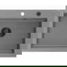 Mexen Elix fregadero de granito 1 seno 700 x 500 mm, gris, sifón negro - 6526701005-71-B