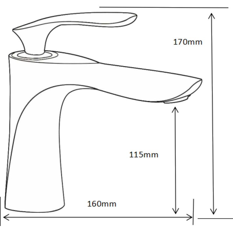Mexen Lily bateria umywalkowa, złota - 73600-50