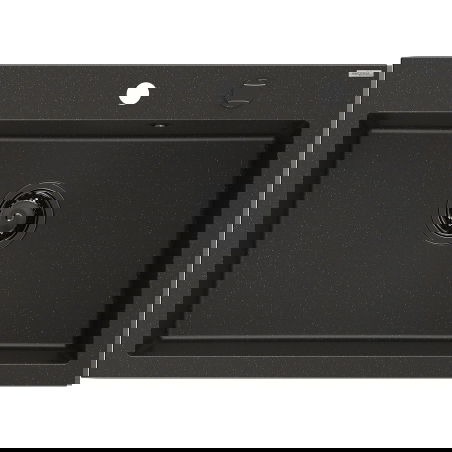 Mexen Elix lava-loiça de granito 1-cuba 700 x 500 mm, preto/dourado metálico, sifão preto - 6526701005-75-B